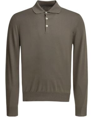 Brunello Cucinelli Long-Sleeve Polo Shirt - Green
