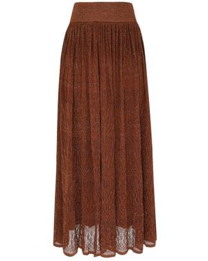 Zimmermann Awaken Elastic Waist Midi Skirt - Brown