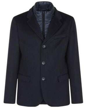 Herno Straight Hem Layered Jacket - Blue