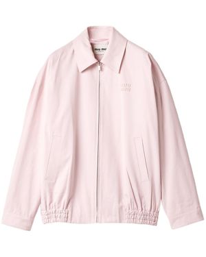 Miu Miu Poplin Blouson Jacket - Pink