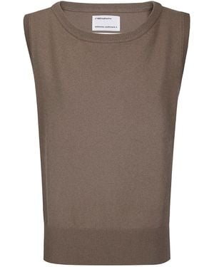 Extreme Cashmere Katherine Sleeveless Knitted Top - Brown