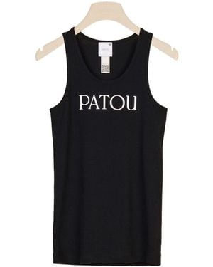Patou Logo Printed Tank Top - Black