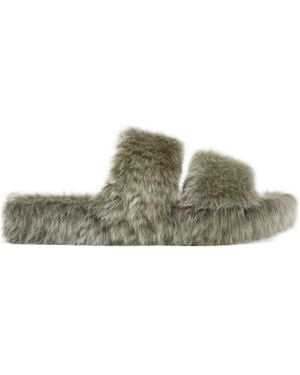 Celine Triomphe Shearling Slipper - Green
