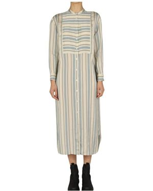 Aspesi Striped Pattern Shirt Dress - Natural