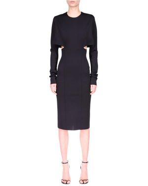 Givenchy Cut-Out Punto Milano Midi Dress - Blue