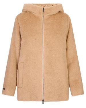 Peserico Zip-Up Hooded Jacket - Natural