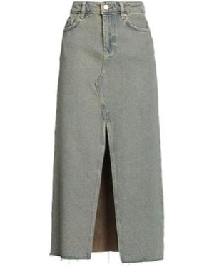 Ganni Denim Flared Skirt - Grey