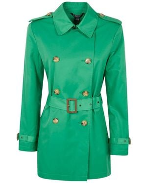 Ralph Lauren Lauren Double-Breasted Belted Trench Coat - Green