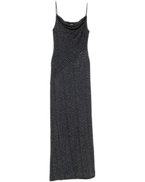 Missoni Zigzag-Knit Cowl-Neck Maxi Dress - Black