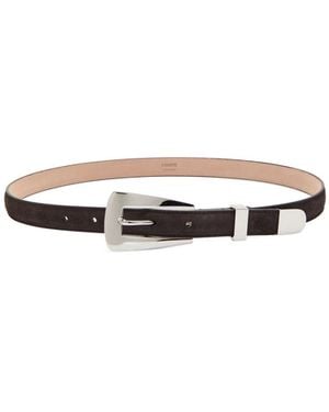KHAITE Suede Belt - White