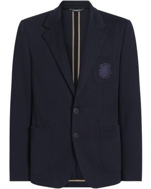 Dolce & Gabbana Crest Single Vent Blazer - Blue