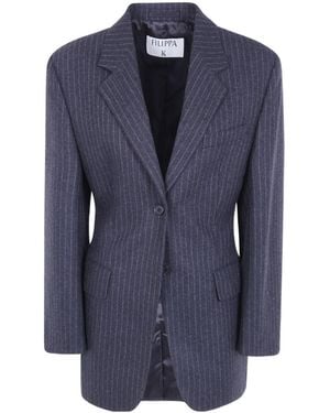 Filippa K Pinstripe Wool Blazer - Blue
