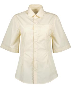 Ami Paris Ami Mustard Collared Short-Sleeve Shirt - White