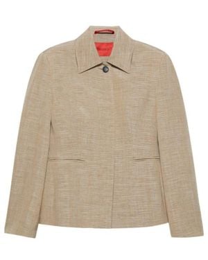MAX&Co. Slim-Fit Slubby Grisaille Jacket - Natural