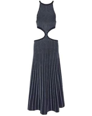 Gabriela Hearst Striped Hollow Dress - Blue