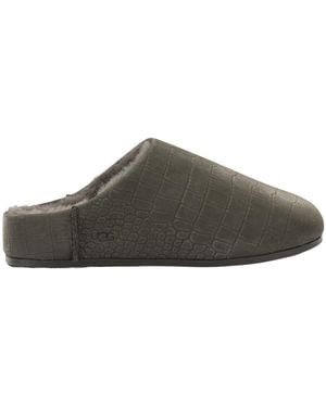 UGG Elea Embossed Slip-On Slides - Brown