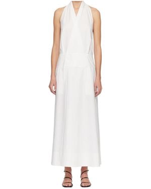 St. Agni Halter Wrap Midi Dress - White