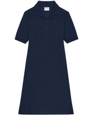 Courreges Polo-Collar Mini Dress - Blue