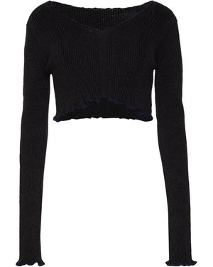 Jacquemus Solid Color Sweaters - Black