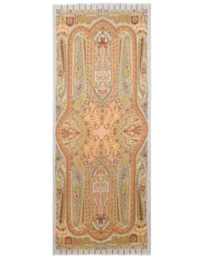 Etro Paisley Cashmere And Silk Scarf - Natural