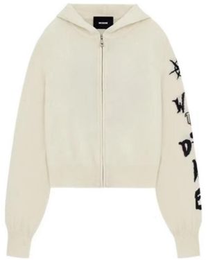 we11done Graphic-Print Detail Hoodie - White