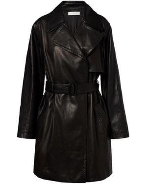 The Row Siempra Leather Coat - Black