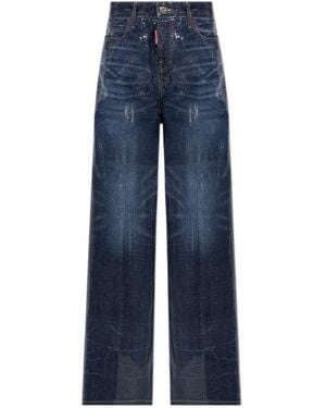 DSquared² Sequin Wide-Leg Jeans - Blue