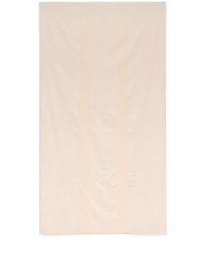 Moncler Logo Cotton Beach Towel - Natural