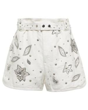 Isabel Marant Cotton And Linen Shorts - White