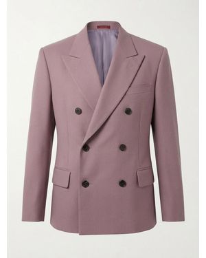 Gucci Double-Breasted Tecno Wool Jacket - Purple