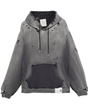 Maison Mihara Yasuhiro Distressed Drawstring Hoodie - Grey