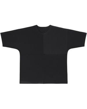Issey Miyake Panelled Crew-Neck T-Shirt - Black