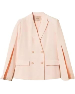 Twinset Double-Breasted Blazer - Pink