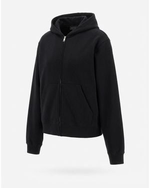 Gucci Cashmere Blend Zip Jacket With Print - Black