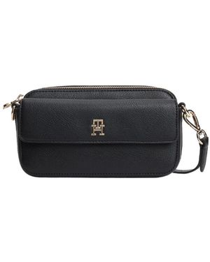 Tommy Hilfiger Logo-Plaque Shoulder Bag - Black