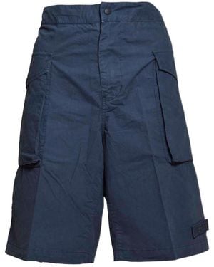 Aspesi Logo Patch Bermuda Shorts - Blue