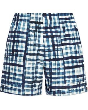 Bottega Veneta Blue Plaid Pattern Shorts
