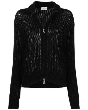 Moncler Open-Knit Cardigan - Black