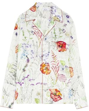 McQueen Meadow Floral Pajama Shirt - White