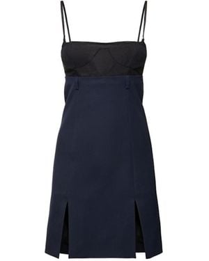 The Attico Gabardine Mini Dress - Blue