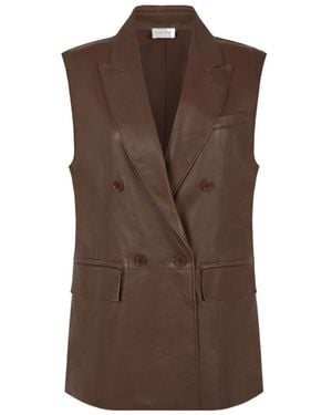 P.A.R.O.S.H. Double-Breasted Pocket Gilet - Brown