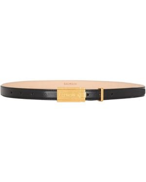 Balmain Classic Logo Plaque Belt - White