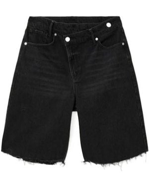 AllSaints Aki Crossover Wide Leg Shorts - Black