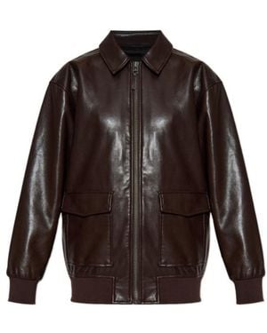 Anine Bing Kelanie Leather Jacket - Brown