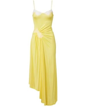 Christopher Esber Cami Lace-Trimmed Ribbed-Knit Cocktail Dress - Yellow