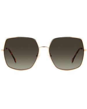 Carolina Herrera Geometric Frame Full Rim Sunglasses - Metallic
