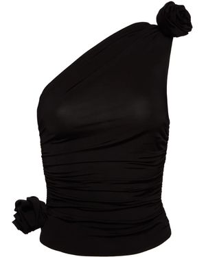 Magda Butrym One Shoulder T-Shirt - Black