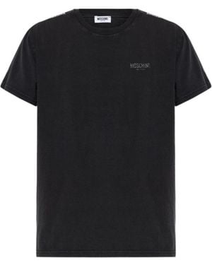 Moschino Logo Detailed Crewneck T-Shirt - Black