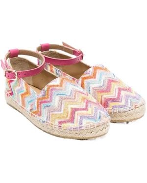 Missoni Zigzag Ankle Strap Ballerinas - Pink