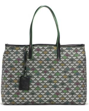 Emporio Armani Printed Tote Handbag - Metallic